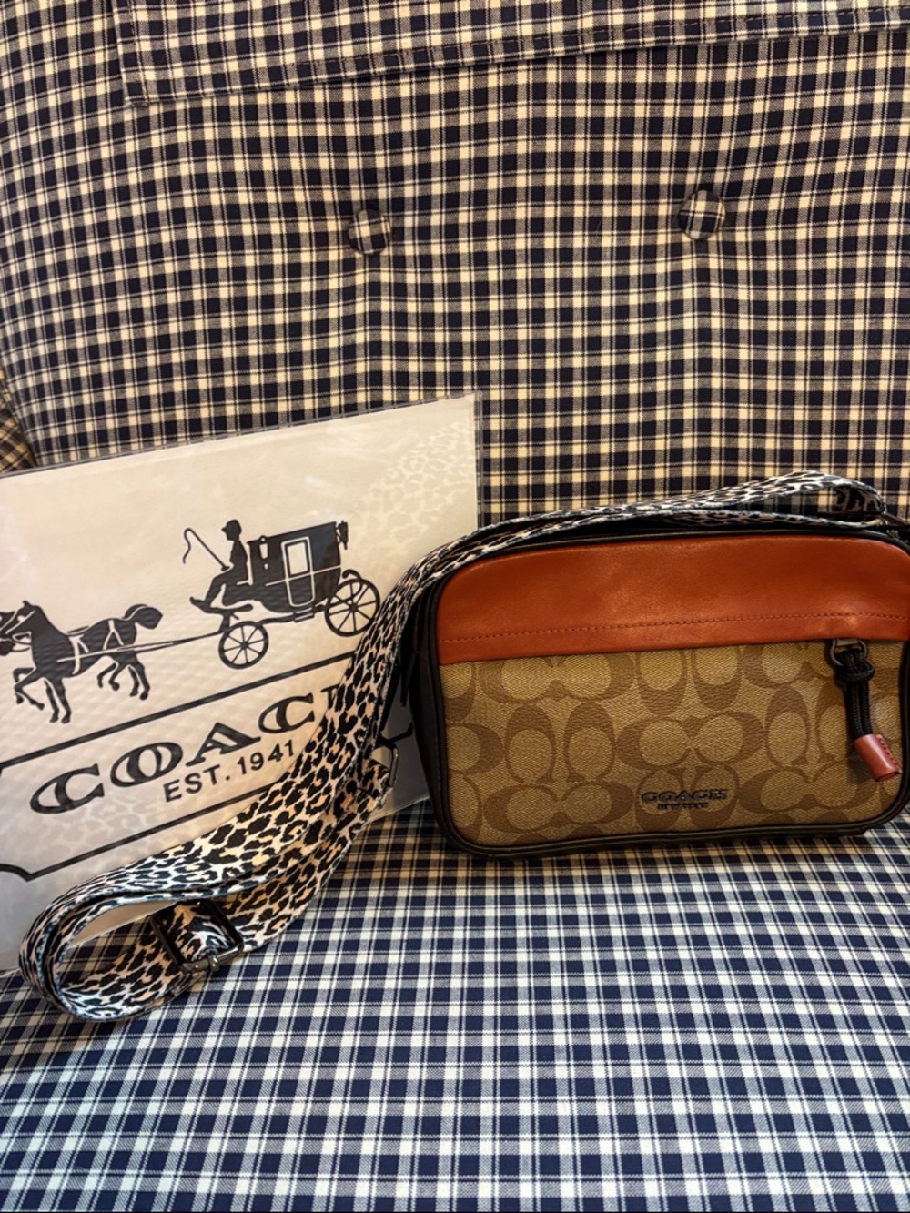 Coach Graham  Signature Canvas Crossbody Bag in Tan & Brown